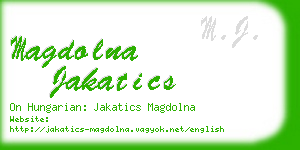 magdolna jakatics business card